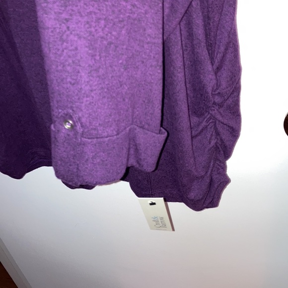 Croft & Barrow dark plum knit top. Size 3X - Picture 3 of 8